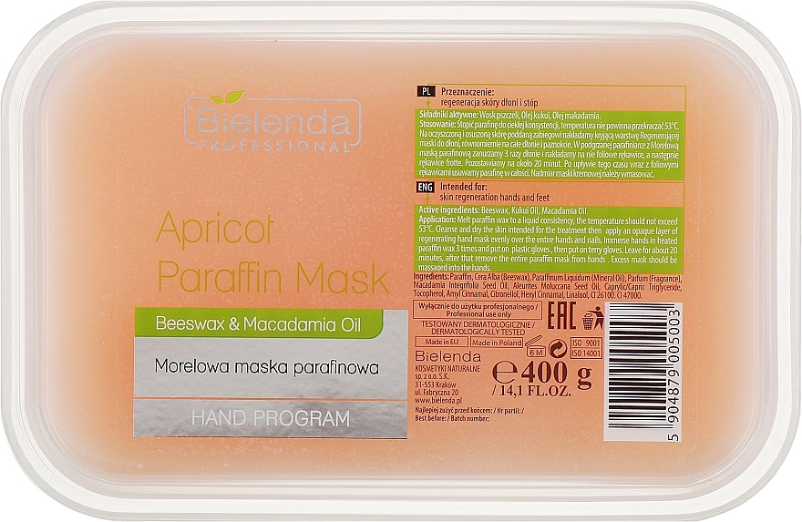 Bielenda Professional Парафінова маска для рук Cold Paraffin Hand Apricot Mask - фото N1