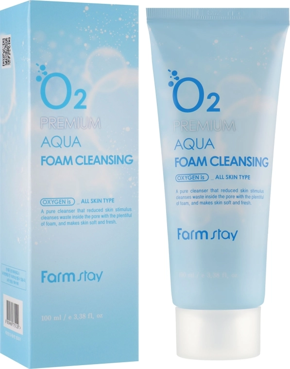 FarmStay Киснева пінка для вмивання O2 Premium Aqua Foam Cleansing - фото N1