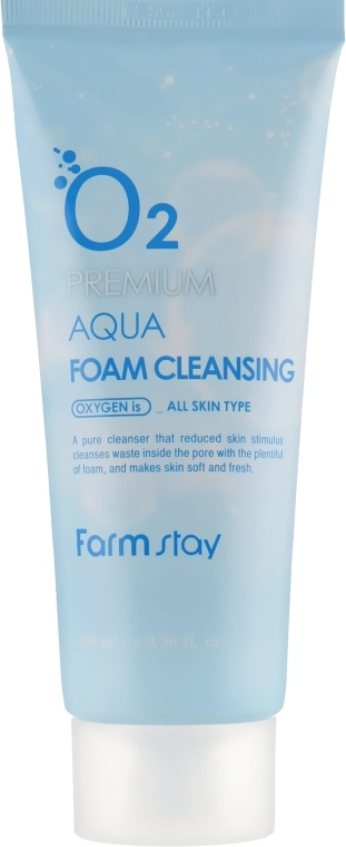 FarmStay Киснева пінка для вмивання O2 Premium Aqua Foam Cleansing - фото N2