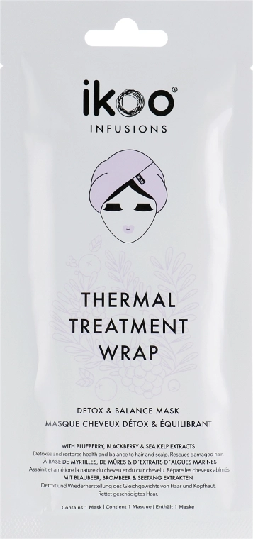 Ikoo Термальная шапка-маска "Детокс и баланс" Thermal Treatment Wrap - фото N1