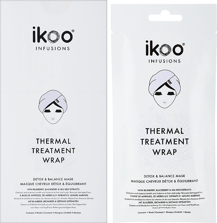 Ikoo Термальная шапка-маска "Детокс и баланс" Thermal Treatment Wrap - фото N4