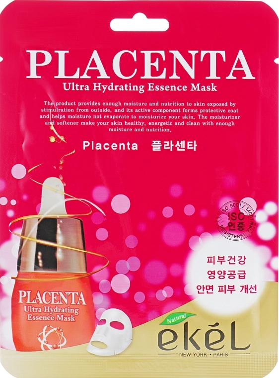 Ekel Антивікова тканинна маска з плацентою Placenta Ultra Hydrating Essence Mask - фото N1