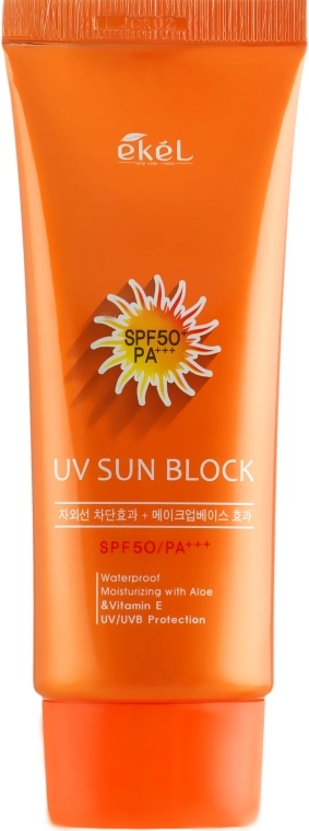 Ekel Солнцезащитный крем для лица с экстрактом алоэ и витамином Е UV Sun Block SPF50/PA+++ - фото N2