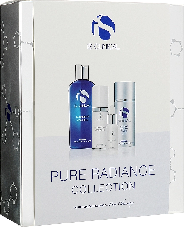 IS CLINICAL Набір для освітлення шкіри Pure Radiance Collection (cl/gel/180ml + serum/15ml + cr/30g + sun/cr/100g) - фото N1