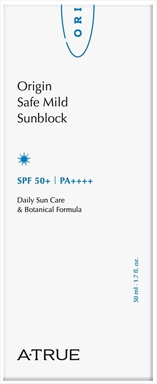 A-True Безпечний м'який сонцезахисний крем Origin Safe Mild Sunblock SPF50+/PA+++ - фото N3