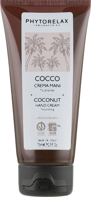 Phytorelax Laboratories Крем для рук поживний COCONUT Vegan&Organic PhL Coconut Hand Cream - фото N1