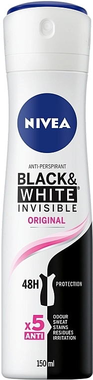 Nivea Дезодорант-антиперспірант спрей "Чорне та Біле. Невидимий" For Women Black & White Original - фото N1
