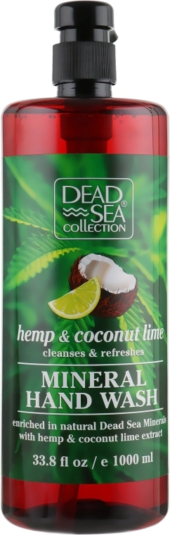 Dead Sea Collection Жидкое мыло с экстрактами конопли, кокоса и лайма Hemp & Coconut Lime Hand Wash with Natural Dead Sea Minerals - фото N3
