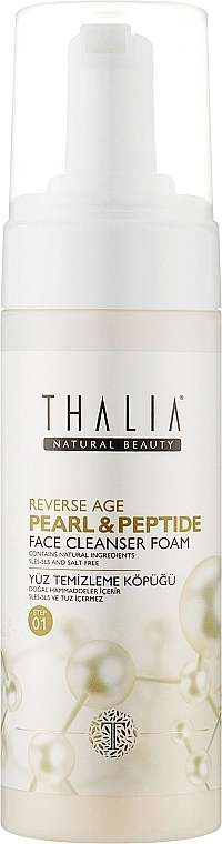 Thalia Очищувальна антивікова пінка для вмивання з пептидами і гіалуроновою кислотою Pearl&Peptide Face Cleanser Foam - фото N1
