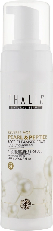 Thalia Очищающая антивозрастная пенка для умывания с пептидами и гиалуроновой кислотой Pearl&Peptide Face Cleanser Foam - фото N2
