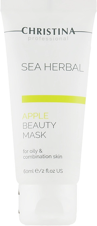 Яблочная маска красоты для жирной и комбинированной кожи - Christina Sea Herbal Beauty Mask Green Apple, 60ml - фото N1