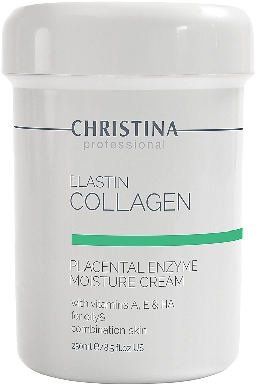 Christina Увлажняющий крем с плацентой, энзимами, коллагеном и эластином для жирной и комбинированной кожи Elastin Collagen With Vitamins A, E & HA Moisture Cream - фото N2