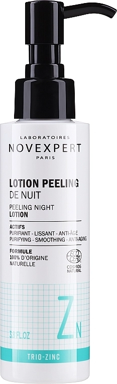 Novexpert Нічний лосьйон-пілінг для обличчя з цинком Trio-Zinc Lotion Peeling De Nuit - фото N1