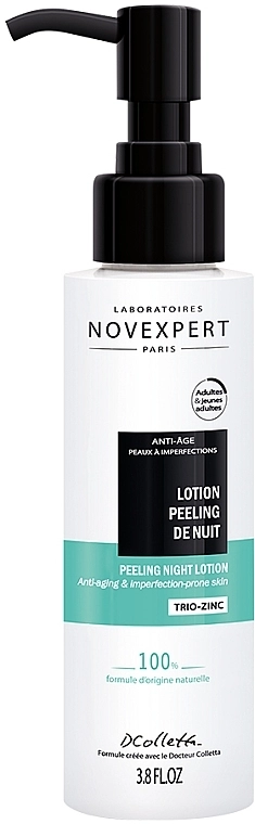 Novexpert Нічний лосьйон-пілінг для обличчя з цинком Trio-Zinc Lotion Peeling De Nuit - фото N3