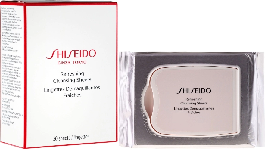 Shiseido Салфетки для лица освежающие Skincare Global Refreshing Cleansing Sheets - фото N1