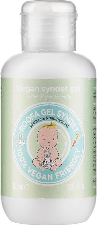 Roofa Синдет гель-пінка для ванни веган без аромата, з народження Baby Vegan Glycerin Syndet Soap - фото N1