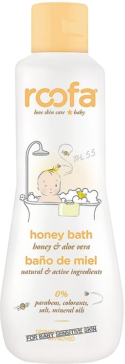 Roofa Гель-пінка для ванни з ароматом меда Honey Bath Gel - фото N1