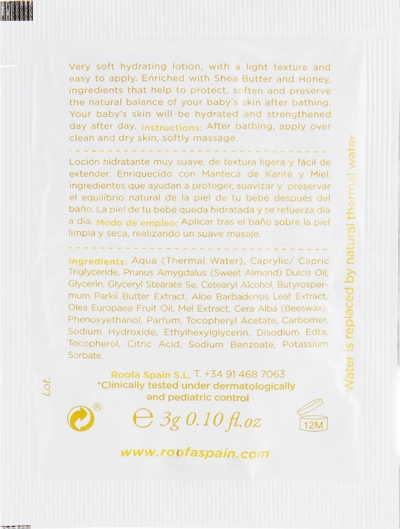 Roofa Лосьйон для тіла з ароматом меда Honey Body Lotion - фото N2