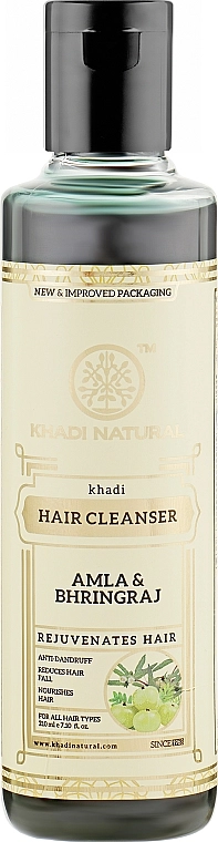 Khadi Natural Натуральный травяной шампунь "Амла и Брингарадж" Ayurvedic Amla & Bhringraj Hair Cleanser - фото N1