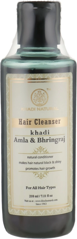 Khadi Natural Натуральный травяной шампунь "Амла и Брингарадж" Ayurvedic Amla & Bhringraj Hair Cleanser - фото N3