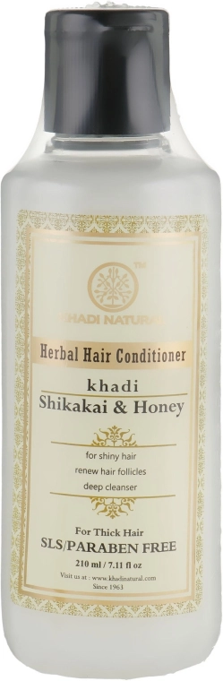 Khadi Natural Натуральный травяной кондиционер для волос "Шикакаи и Мёд" без SLS Shikakai & Honey Hair Conditioner - фото N1