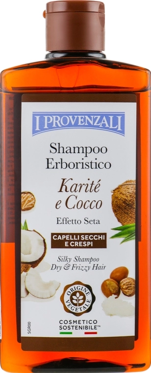 I Provenzali Шампунь шовковий із маслом карите і кокоса для сухого і кучерявого волосся Karite - фото N1