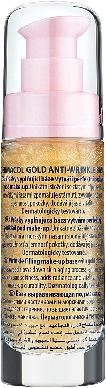 Dermacol Base Gold Anti-Wrinkle (помпа) База под макияж омолаживающая с активным золотом - фото N3