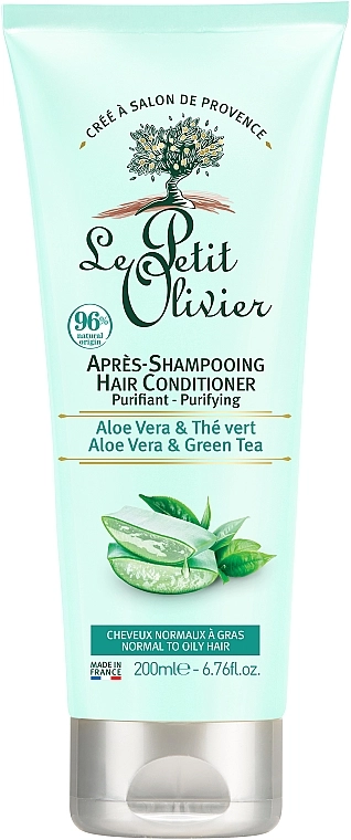 Le Petit Olivier Кондиционер для нормальных и жирных волос Aloe Vera & Green Tea - фото N1