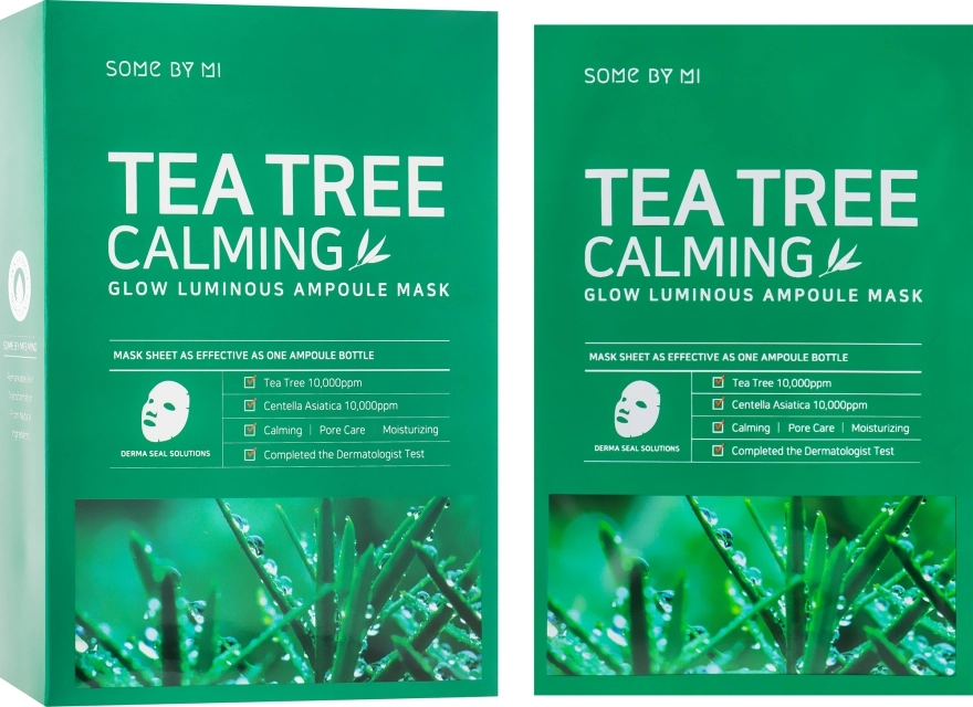 Some By Mi Заспокійлива маска з чайним деревом Tea Tree Calming Glow Luminous Ampoule Mask - фото N1