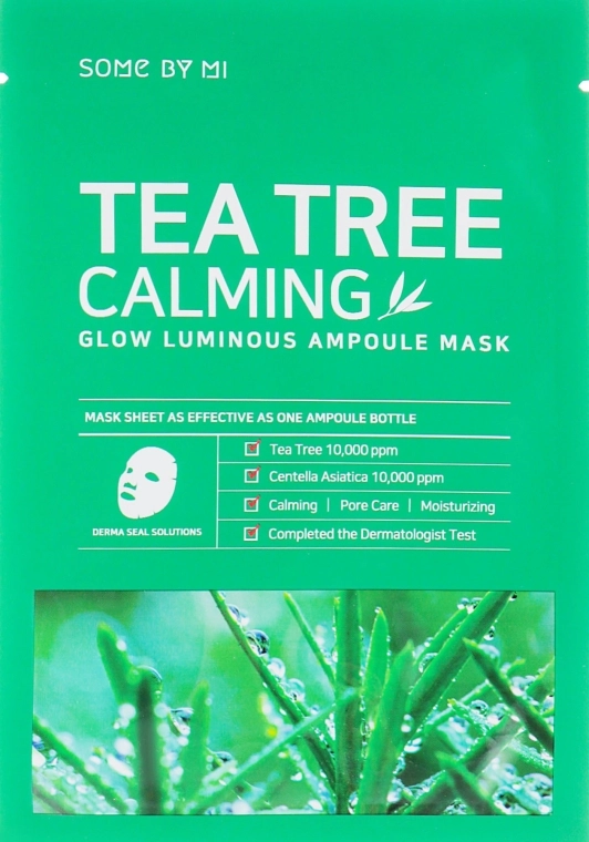 Some By Mi Успокаивающая маска с чайным деревом Tea Tree Calming Glow Luminous Ampoule Mask - фото N4