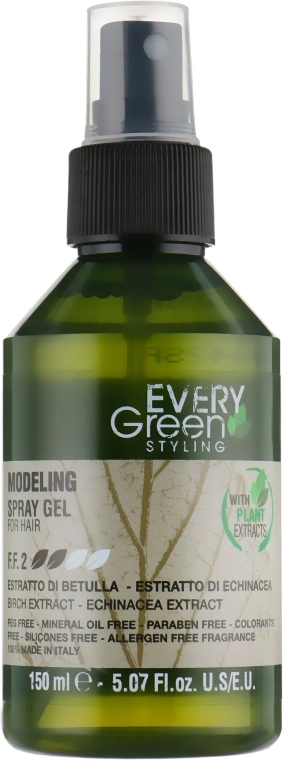 EveryGreen Моделирующий гель-спрей для волос Modeling Spray Gel, 150ml - фото N1