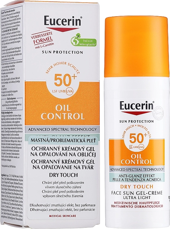 Eucerin Сонцезахисний гель-крем для обличчя з матовим ефектом Creme-Gel SPF 50 - фото N2