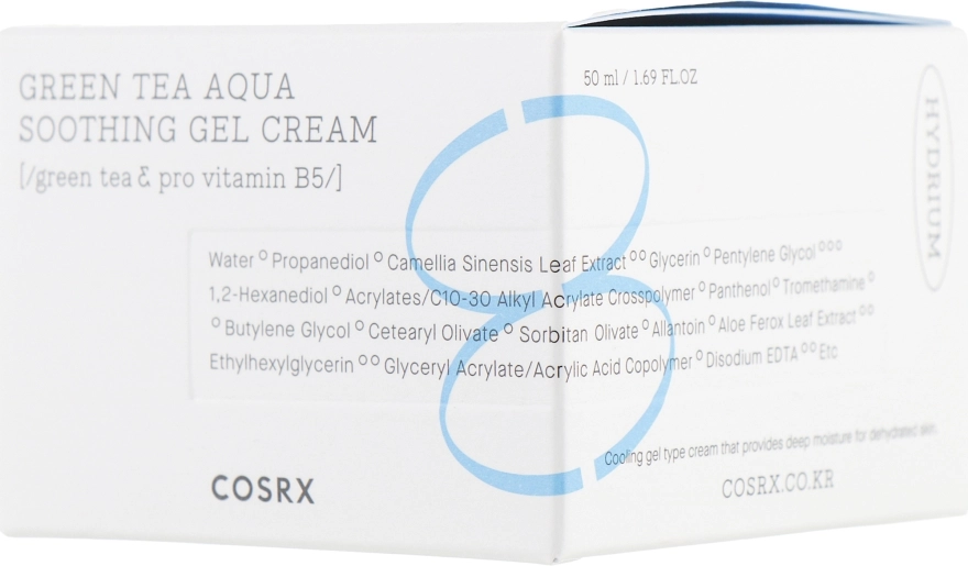 Заспокійливий гель-крем для обличчя з екстрактом зеленого чаю - CosRX Hydrium Green Tea Aqua Soothing Gel Cream, 50 мл - фото N2