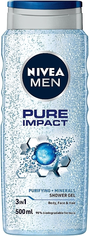 Nivea Гель для душу для чоловіків "Заряд Чистоти" з очисними мікрочастинками MEN Shower Gel - фото N1