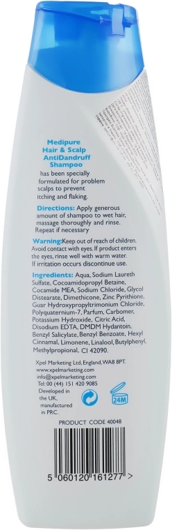 Xpel Marketing Ltd Шампунь проти лупи Medipure Hair & Scalp Anti-Dandruff Shampoo - фото N2
