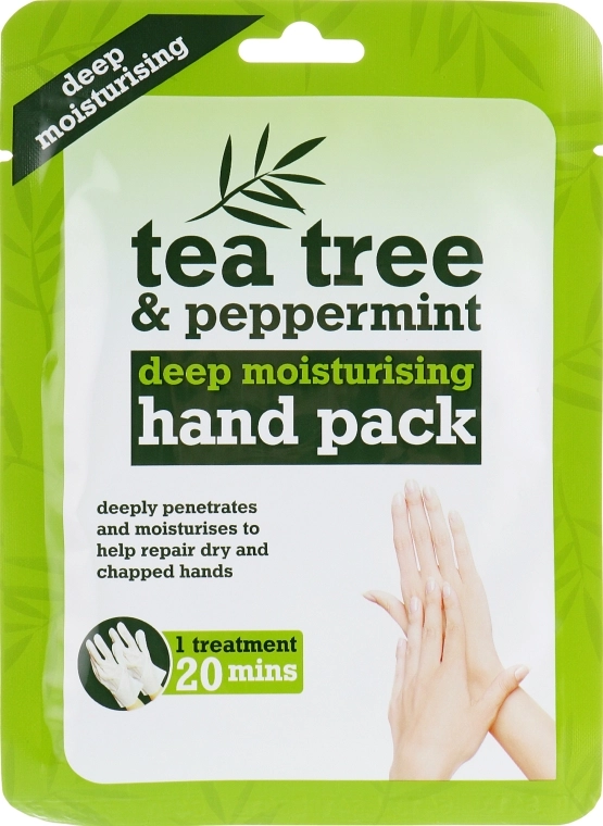 Xpel Marketing Ltd Маска для рук з олією чайного дерева і м'яти перцевої Tea Tree & Peppermint Hand Pack - фото N1