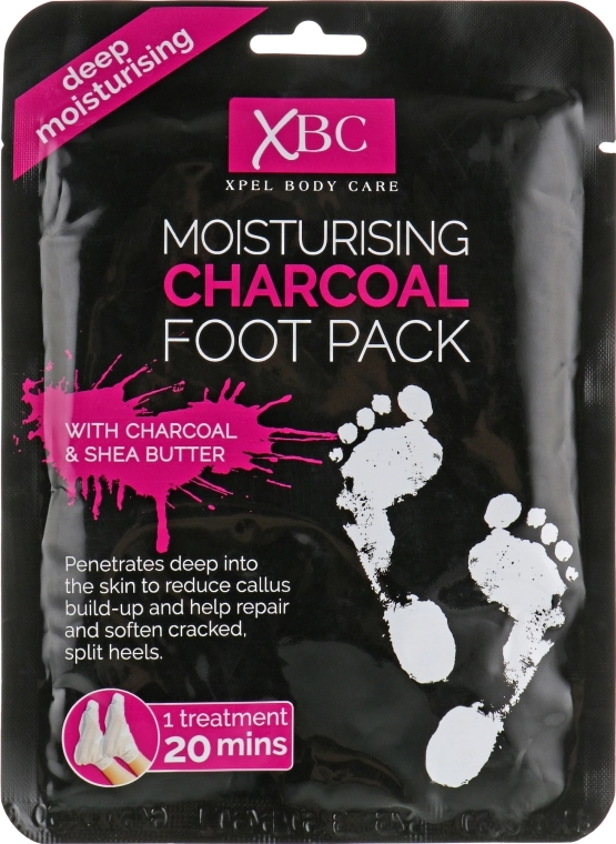 Xpel Marketing Ltd Маска для ніг з активованим вугіллям Charcoal Foot Pack - фото N1