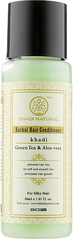 Khadi Natural Аюрведичний бальзам-кондиціонер для волосся "Зелений чай і алое вера" Aloevera Herbal Hair Conditioner - фото N1