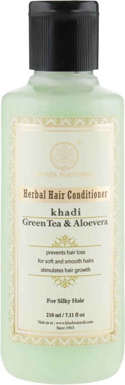 Khadi Natural Аюрведичний бальзам-кондиціонер для волосся "Зелений чай і алое вера" Aloevera Herbal Hair Conditioner - фото N3