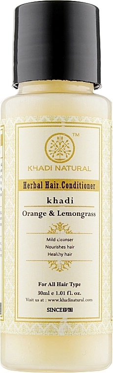 Khadi Natural Аюрведический бальзам-кондиционер для волос "Апельсин и лемонграсс" Herbal Orange & Lemongrass Hair Conditioner - фото N1