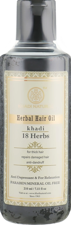 Khadi Natural Натуральна олія для волосся "18 трав" Ayurvedic Herbal 18 Herbs Hair Oil - фото N1