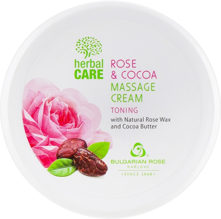 Bulgarian Rose Масажний крем з тонувальним ефектом Herbal Care Rose & Cococa Massage Cream - фото N1