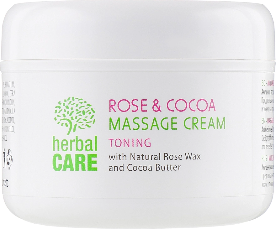 Bulgarian Rose Масажний крем з тонувальним ефектом Herbal Care Rose & Cococa Massage Cream - фото N2