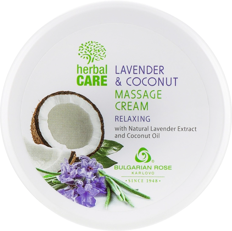 Bulgarian Rose Массажный крем с релаксирующим эффектом Herbal Care Lavender & Cococnut Massage Cream - фото N1