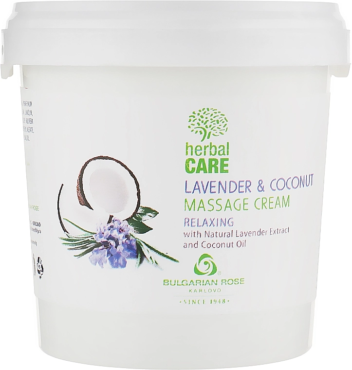 Bulgarian Rose Масажний крем із релаксувальним ефектом Herbal Care Lavender & Cococnut Massage Cream - фото N4