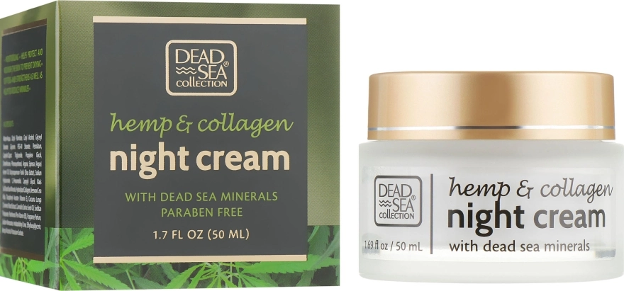 Dead Sea Collection Ночной крем с экстрактом конопли, коллагеном и минералами Мертвого моря Hemp & Collagen Night Cream - фото N1