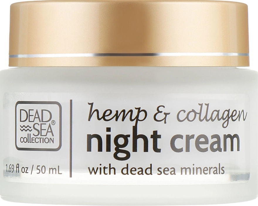 Dead Sea Collection Ночной крем с экстрактом конопли, коллагеном и минералами Мертвого моря Hemp & Collagen Night Cream - фото N2