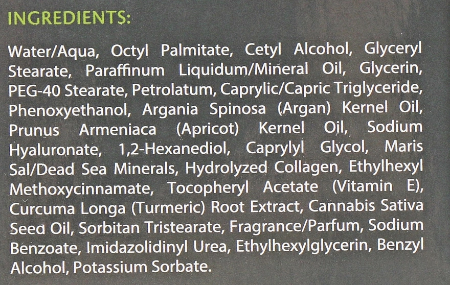 Dead Sea Collection Дневной крем с экстрактом конопли, коллагеном и минералами Мертвого моря Hemp & Collagen Day Cream - фото N4