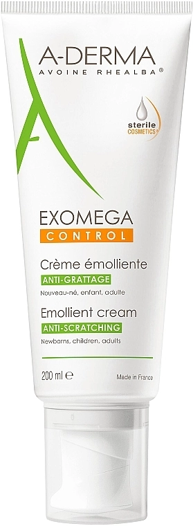 A-Derma Смягчающий крем для тела с дозатором Exomega Control Emollient Cream Anti-Scratching - фото N1