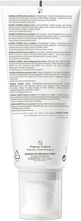 A-Derma Пом'якшувальний крем для тіла Exomega Control Emollient Cream Anti-Scratching - фото N2